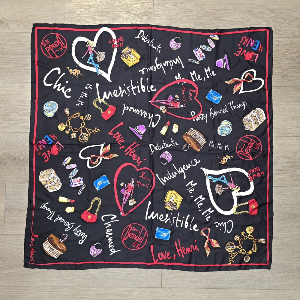 Henri Bendel Black and Red Scarf